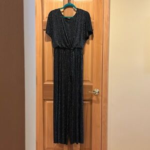 Dressbarn Women’s Jumpsuit Sparkling black and silver Size Large